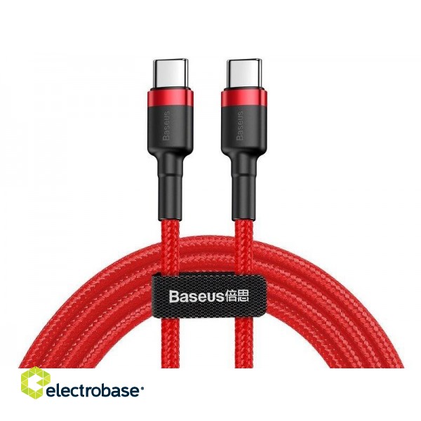 BASEUS Kabel USB-C - USB-C 2,0m Cafule PD 2.0 QC 3.0 60W (CATKLF-H09) Red image 1