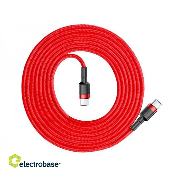 BASEUS Kabel USB-C - USB-C 2,0m Cafule PD 2.0 QC 3.0 60W (CATKLF-H09) Red image 2