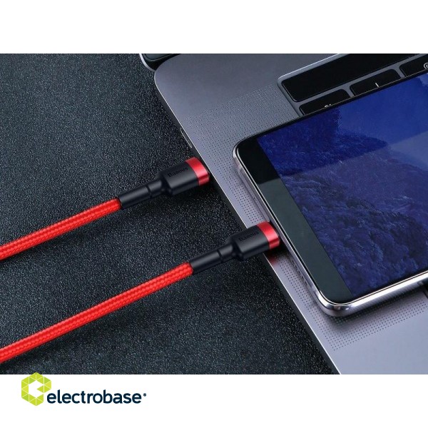 BASEUS Kabel USB-C - USB-C 2,0m Cafule PD 2.0 QC 3.0 60W (CATKLF-H09) Red image 5