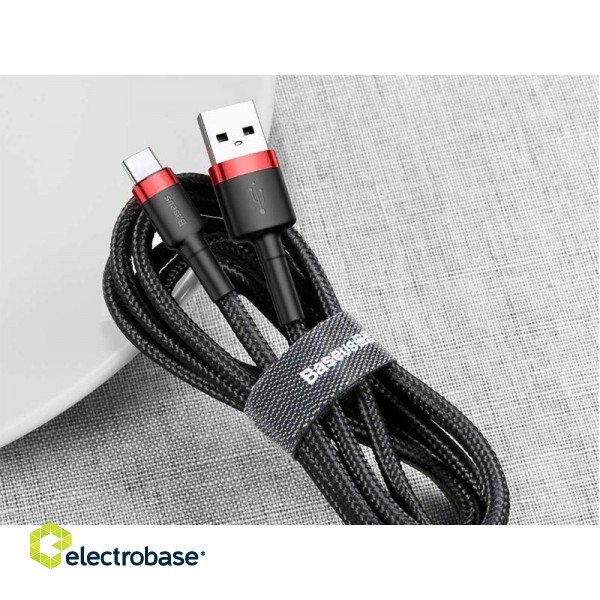 Mobilie Telefoni un aksesuāri // Lādētāji un turētāji // BASEUS Kabel USB Type C 0,5m (CATKLF-A91) Black+Red image 4