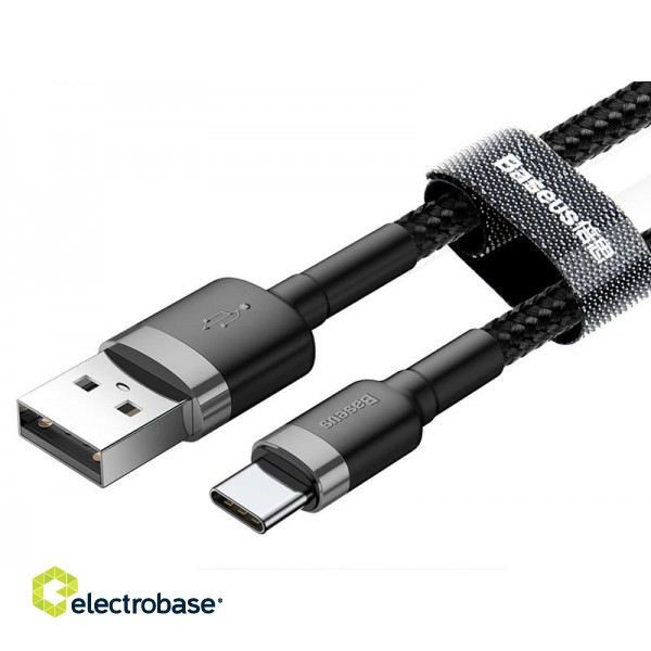 Telefoni un aksesuāri // Lādētāji un turētāji // BASEUS Kabel USB Type C 0,5m (CATKLF-AG1) Gray+Black image 3
