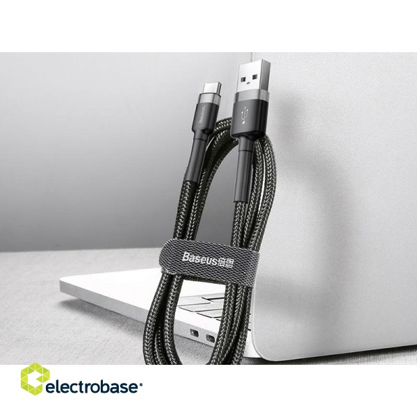 Telefoni un aksesuāri // Lādētāji un turētāji // BASEUS Kabel USB Type C 0,5m (CATKLF-AG1) Gray+Black image 4
