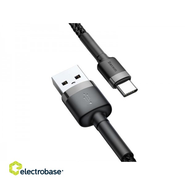 Telefoni un aksesuāri // Lādētāji un turētāji // BASEUS Kabel USB Type C 0,5m (CATKLF-AG1) Gray+Black image 5