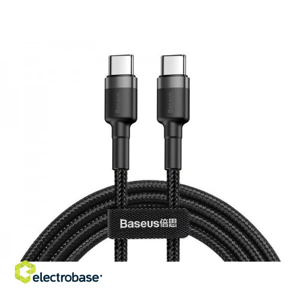 Mobile Phones and Accessories // Chargers and Holders 77 // BASEUS Kabel USB Type C 1m Cafule PD 2.0 QC 3.0 60W (CATKLF-GG1) Gray+Black image 1