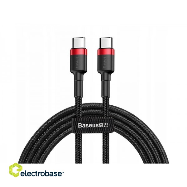 Mobile Phones and Accessories // Chargers and Holders 77 // BASEUS Kabel USB Type C 2m Cafule PD 2.0 QC 3.0 60W (CATKLF-H91) Black+Red image 1