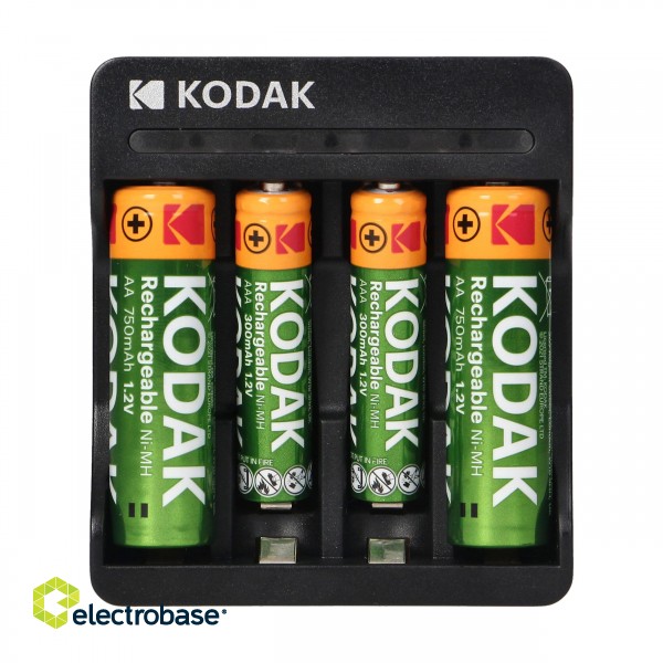 Mobilie Telefoni un aksesuāri // Lādētāji un turētāji // Ładowarka Kodak USB charger, 2xAA i 2xAAA + 2 szt. akumulatorków AA 700mAh i 2 szt. Akumulatorków AAA 350mAh