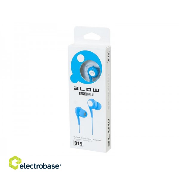 Audio Austiņas / Vadu / Bezvadu // Austiņas ar mikrofonu // 32-782# Słuchawki  blow b-15 blue douszne