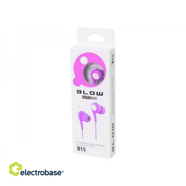 Audio Austiņas / Vadu / Bezvadu // Austiņas ar mikrofonu // 32-784# Słuchawki  blow b-15 pink douszne