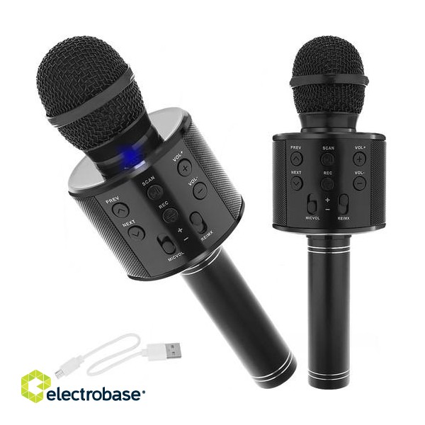Audio and HiFi sistēmas // Austiņas ar mikrofonu // Mikrofon karaoke- czarny Izoxis 22189 image 1