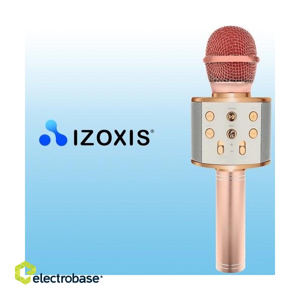 Audio and HiFi sistēmas // Austiņas ar mikrofonu // Mikrofon karaoke- jasnoróżowy Izoxis 22190 image 7