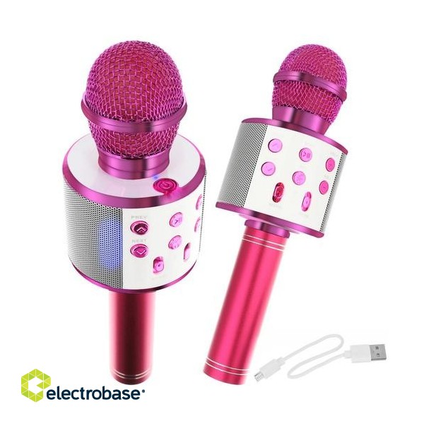 Audio and HiFi sistēmas // Austiņas ar mikrofonu // Mikrofon karaoke- różowy Izoxis 22191 image 1