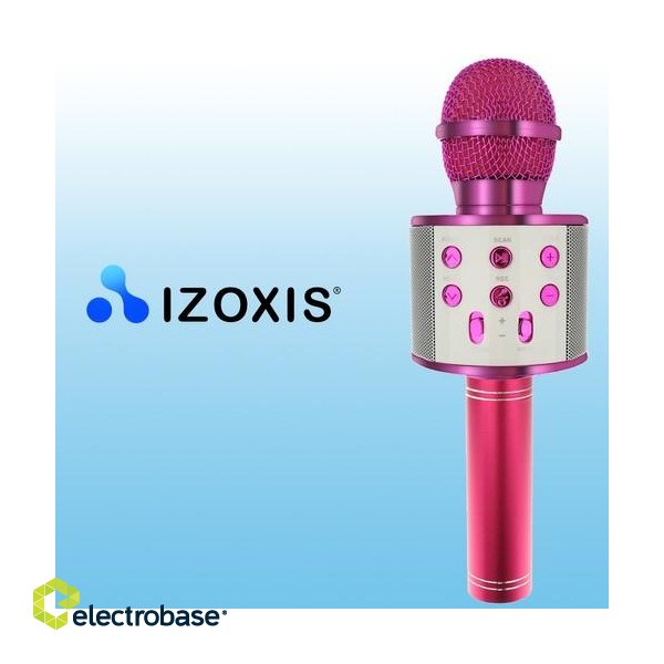 Audio and HiFi sistēmas // Austiņas ar mikrofonu // Mikrofon karaoke- różowy Izoxis 22191 image 3