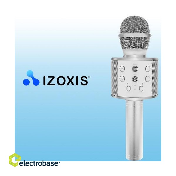 Audio and HiFi sistēmas // Austiņas ar mikrofonu // Mikrofon karaoke- srebrny Izoxis 22188 image 7