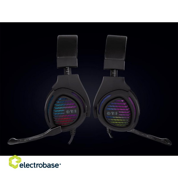 Audio Austiņas / Vadu / Bezvadu // Austiņas ar mikrofonu // Słuchawki TRACER GAMEZONE Aligator RGB rainbow LED image 2