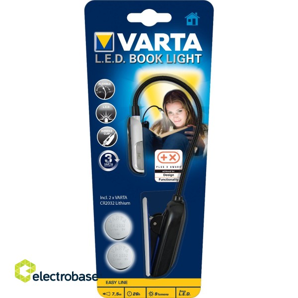 Käsikäyttöiset ja Pääkiinnitettävät LED-taskulamput // LED-taskulamput // Latarka LED do czytania książek Varta Book Light image 3
