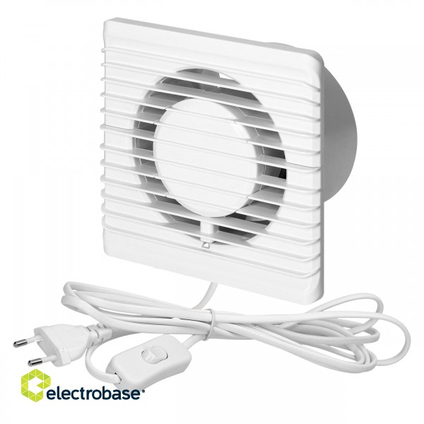 Electric Materials // Fan for Bathroom | For the kitchen | Extractor fans // Wentylator łazienkowy 100mm, natynkowy - przewód z wyłącznikiem image 1