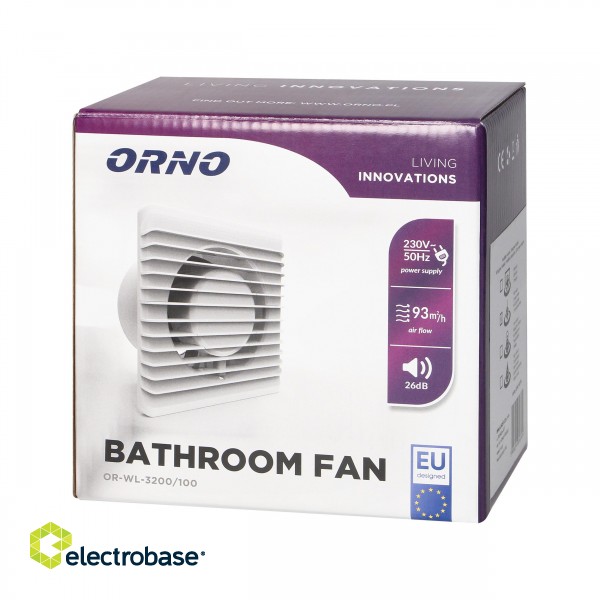Electric Materials // Fan for Bathroom | For the kitchen | Extractor fans // Wentylator łazienkowy 100mm, natynkowy - przewód z wyłącznikiem image 2