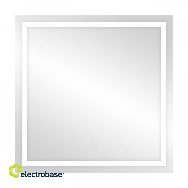 Interjero Šviestuvai | Dizaino Šviesos // Wall and Mirror luminaires // Kwadratowe lustro LED 80x80 cm (z wbudowanym włącznikiem, z marginesem, 4000K) paveikslėlis 1