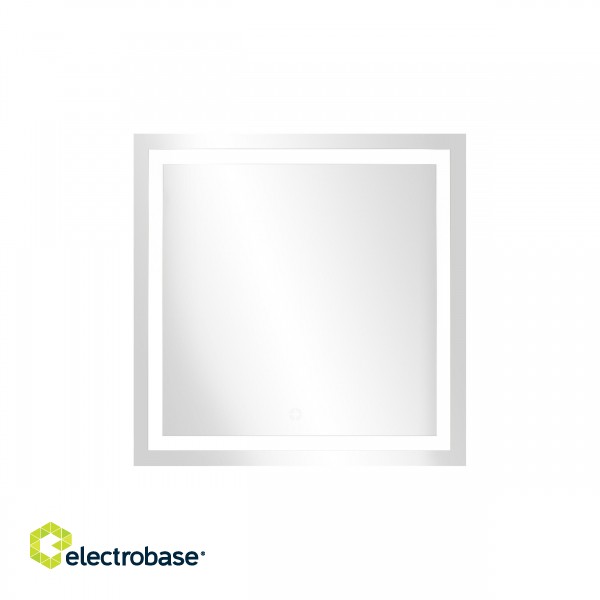 Interjera Gaismekļi | Dizaina Gaismas // Sienas un spoguļu gaismekļi // Kwadratowe lustro LED 80x80 cm (z wbudowanym włącznikiem, z marginesem, 4000K) image 2