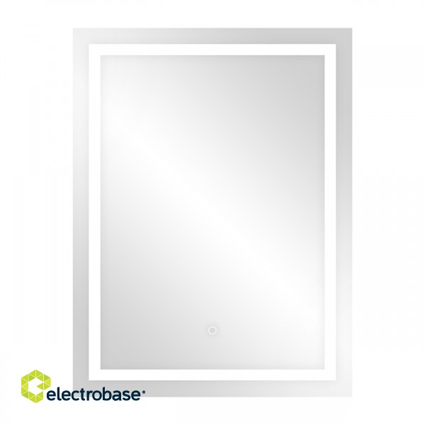 Interjera Gaismekļi | Dizaina Gaismas // Sienas un spoguļu gaismekļi // Lustro prostokątne pionowe LED 60x80 cm (z wbudowanym włącznikiem, z marginesem, 4000K) image 1