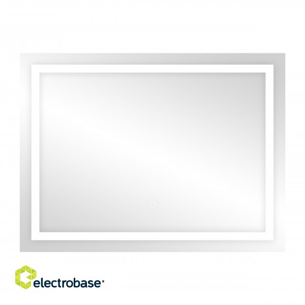 Interjero Šviestuvai | Dizaino Šviesos // Wall and Mirror luminaires // Lustro prostokątne poziome LED 80x60 cm (z wbudowanym włącznikiem, z marginesem, 4000K) paveikslėlis 1