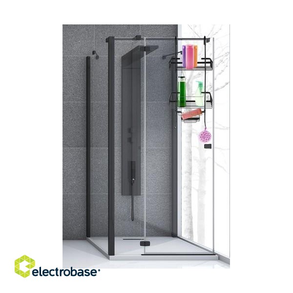 Furniture sections and sets // Biuro baldai // Półka prysznicowa zawieszana- czarna paveikslėlis 9