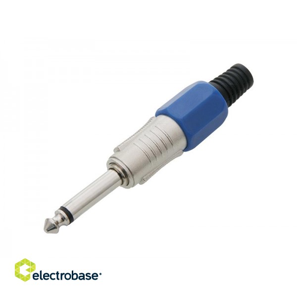 Liittimet // Different Audio, Video, Data connection plug and sockets // 9360#                Wtyk jack 6,3 mono metal hq niebieski