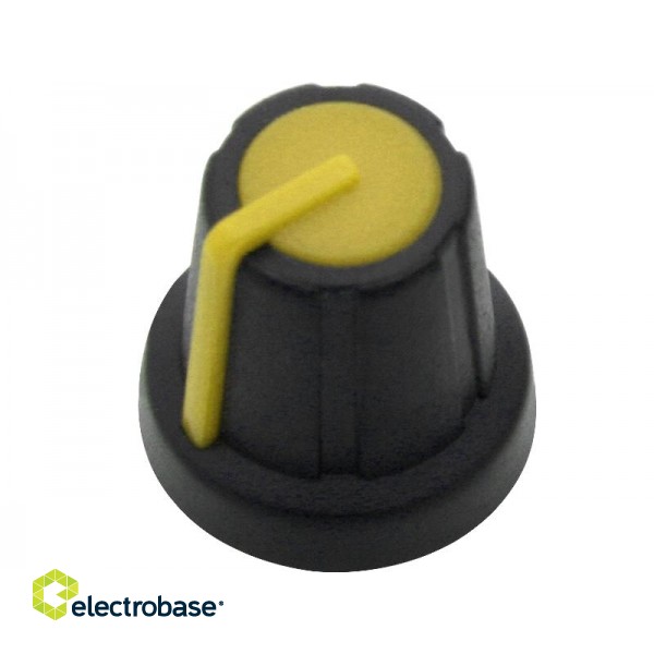 Electric Materials // Сlearance sale // 8693# Gałka poencjometru czarna n-2 wsk.żółty 17.5mm