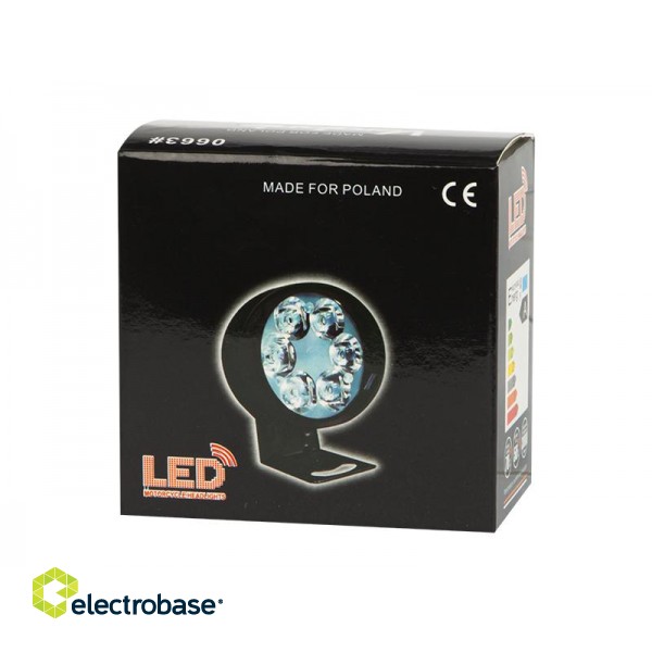 LED Lighting // New Arrival // 23-259# Samochodowa lampa robocza 6 led 12w 10v-30v 4000k 1200lm image 2