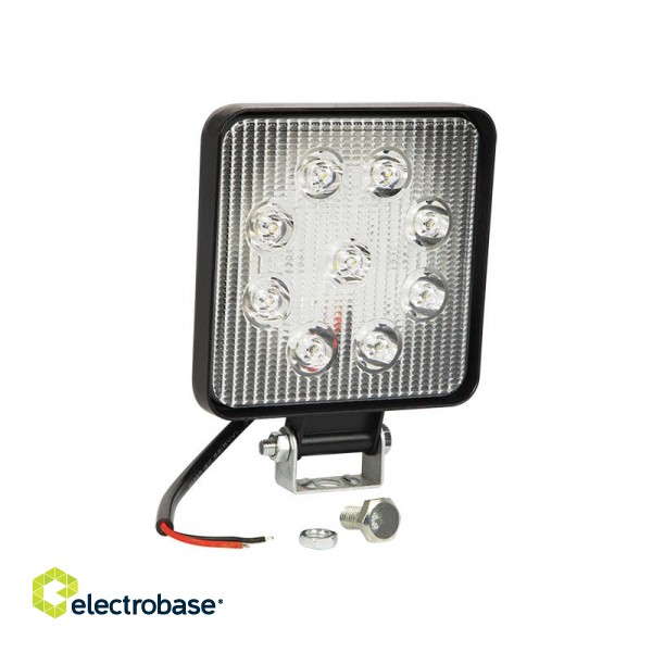 LED apšvietimas // New Arrival // 23-260# Samochodowa lampa robocza 9 led kwadratowa 12v 4000k paveikslėlis 1