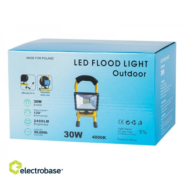 LED apšvietimas // New Arrival // 71-571# Lampa halogenowa led smd 30w przenośny światło białe neutralne paveikslėlis 2