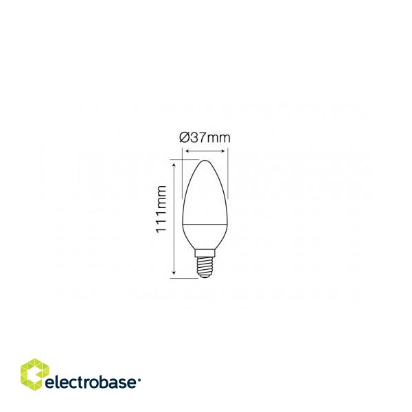 LED bulb E14 230V 9W 992lm candle, warm white 2700K, dimmable, LED line фото 2