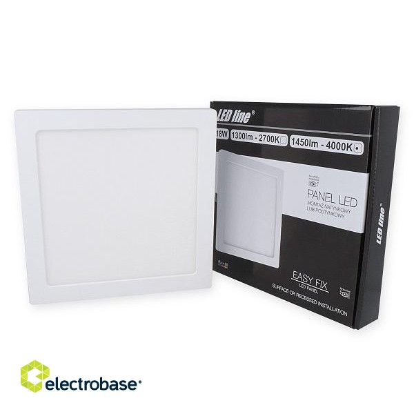 LED panel universal, easyFix, 230V 18W, neutral white, square, LED line