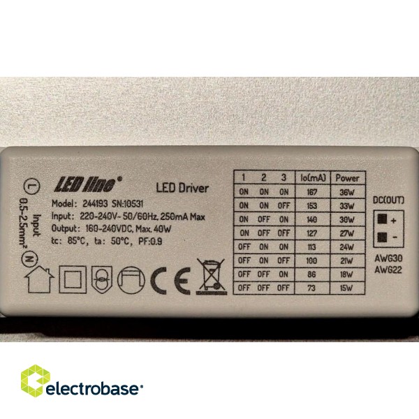 LED luminaire 60x60cm, 230Vac 15-36W 2250-5040lm adjustable, 4000K, DIORA, LED line image 7