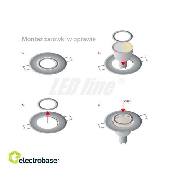 LED line® downlight aluminium round adjustable silver brushed paveikslėlis 3
