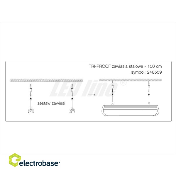 Wire suspension kit 150cm for LED line® TRI-PROOF image 2