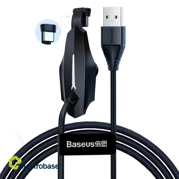 Cable USB2.0 A plug - USB C plug 1.2m with suction cup black BASEUS image 1