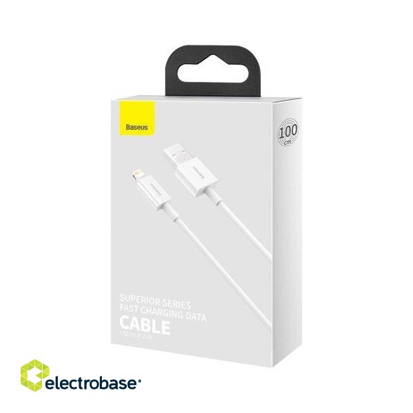 Cable USB A plug - IP Lightning plug 1.0m white Superior series BASEUS image 2