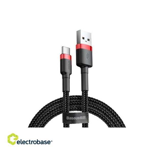 Cable USB A plug - USB C plug 1.0m QC3.0 red+black BASEUS image 1