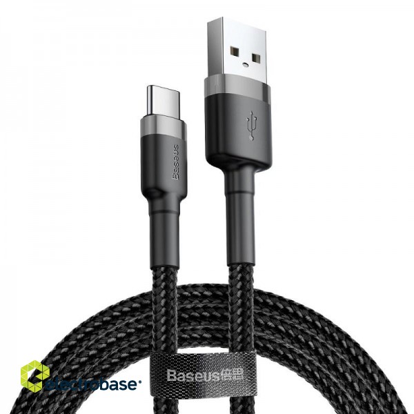 Cable USB A plug - USB C plug 2.0m QC3.0 grey+black BASEUS image 1