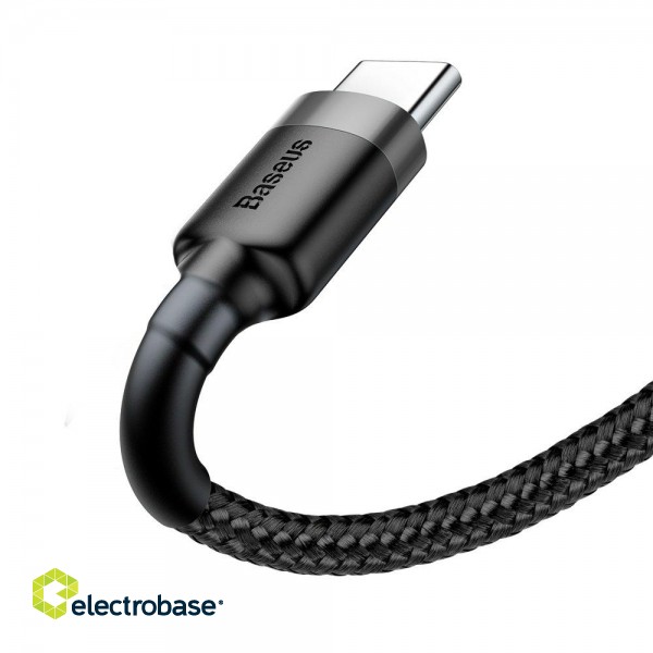 Cable USB A plug - USB C plug 2.0m QC3.0 grey+black BASEUS image 2