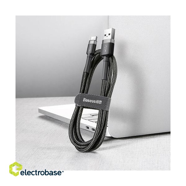 Cable USB A plug - USB C plug 2.0m QC3.0 grey+black BASEUS image 3