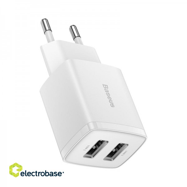 Wall Charger 10.5W 2xUSB 2.1A, White image 3