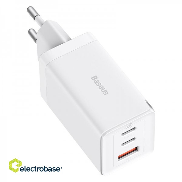 Wall Charger GaN5 Pro 65W USB + 2xUSB-C QC3.0 PD3.0 with USB-C 1m Cable, White image 4