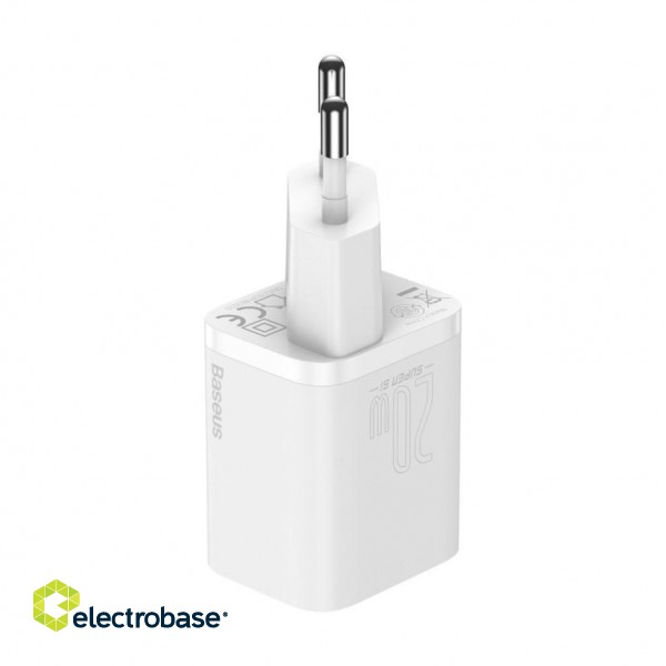 Wall Quick Charger Super Si 20W USB-C QC3.0 PD, White image 2