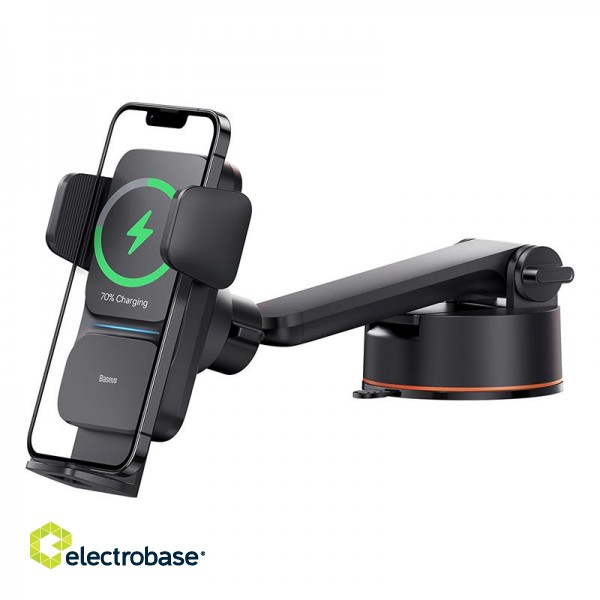 Car Suction Mount for 4.7-7.5" Smarhphones with Wireless Charging 15W, IR Sensor image 1