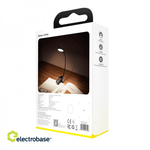 Mini LED Reading Lamp with Clip 3W 4000K, Gray image 2