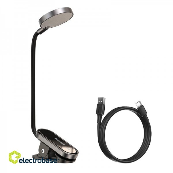 Mini LED Reading Lamp with Clip 3W 4000K, Gray image 3