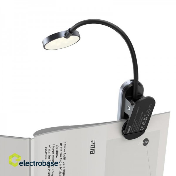Mini LED Reading Lamp with Clip 3W 4000K, Gray image 5