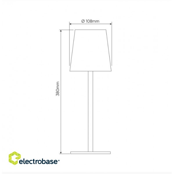 Rechargable table lamp, 3.5W, 400lm, IP54, warm white 3000K, 4000mAh, white USB type C image 3